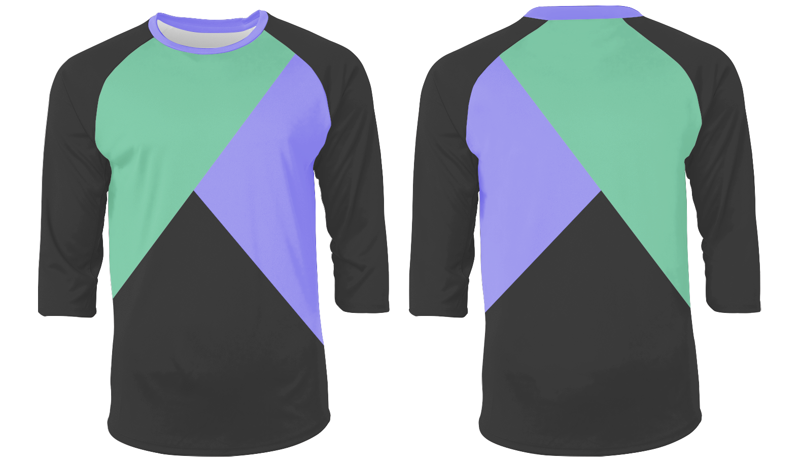 Custom solid shapes 3/4 sleeve adult youth unisex shirt - Shirt-3-4-sleeve