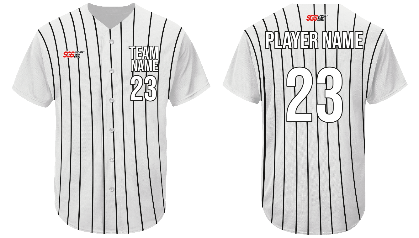 Custom vertical black stripe adult youth unisex baseball jersey - Jersey