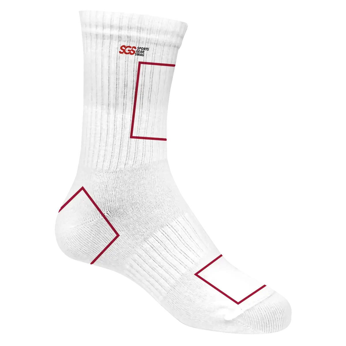 Custom Lacrosse Socks Adult Youth Unisex Red Stripe Rush - SOCKS