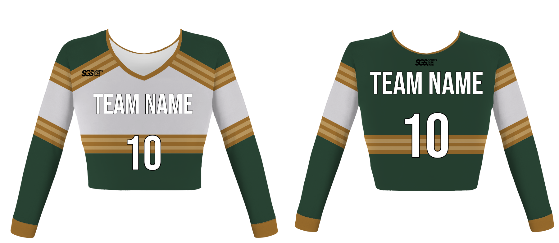 Custom brown lines youth adult unisex cheerleading long sleeve crop top jersey - Jersey