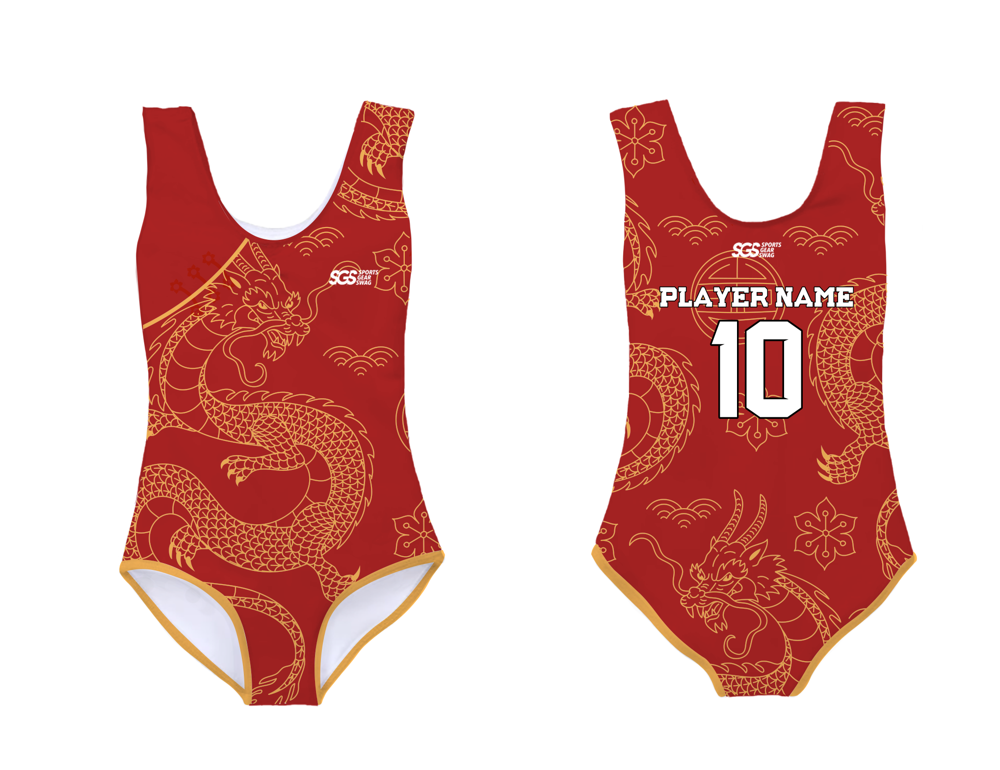 Custom sleeveless gymnastic uniform adult youth majestic dragon - Gymnastics-uniforms
