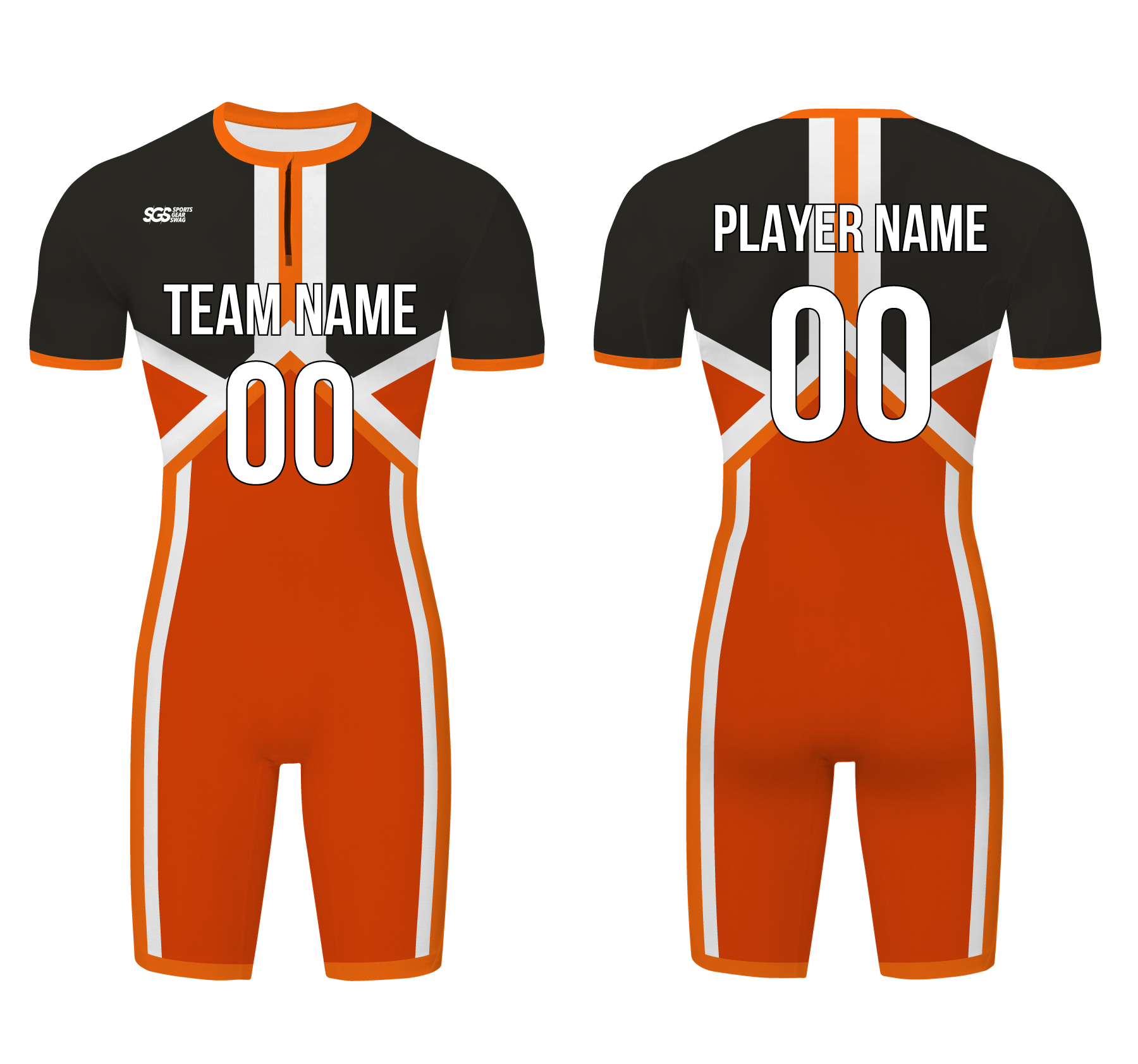 Custom water men speed suit orange chevron - Men-water-speed-suits