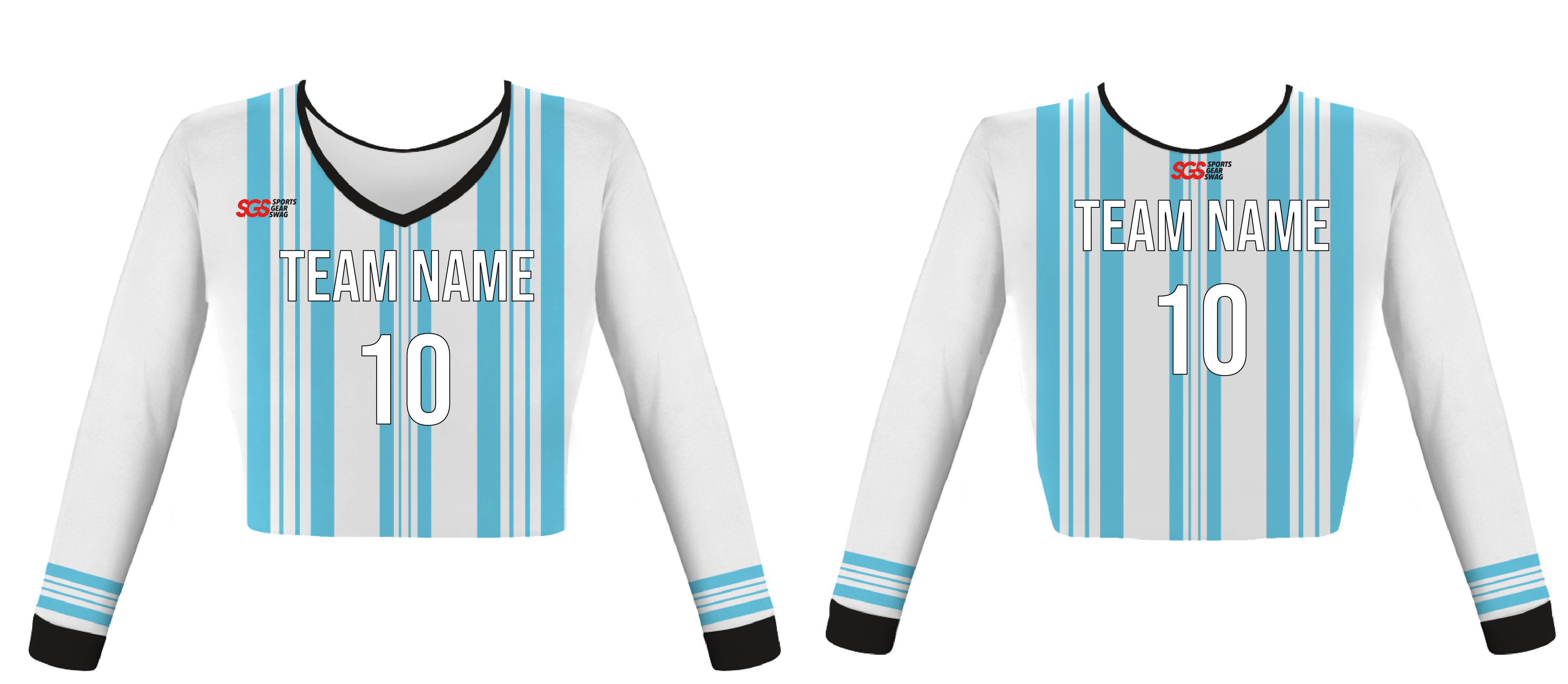 Custom vertical youth adult unisex cheerleading long sleeve crop top jersey - Jersey