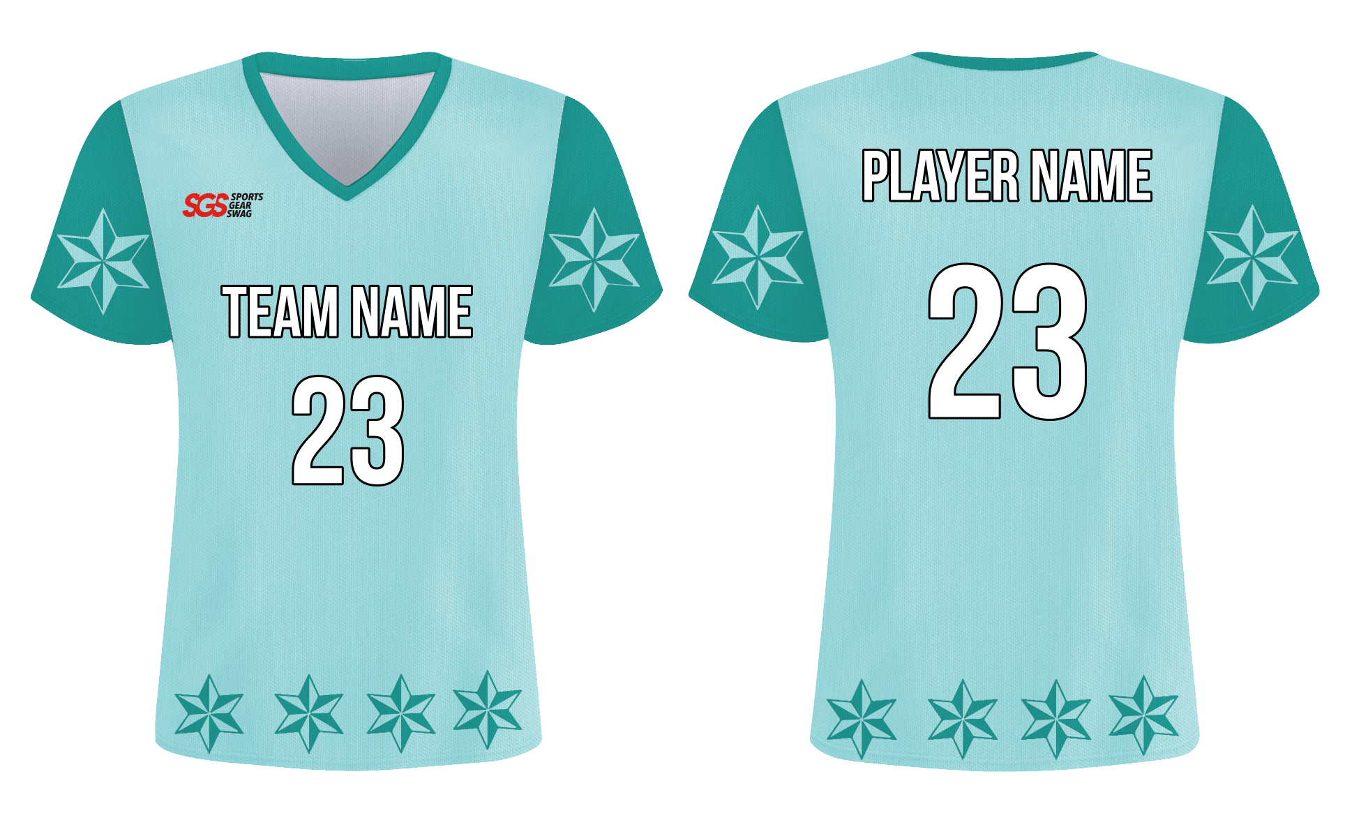 Custom cool blue stars adult youth soccer jersey - Jersey