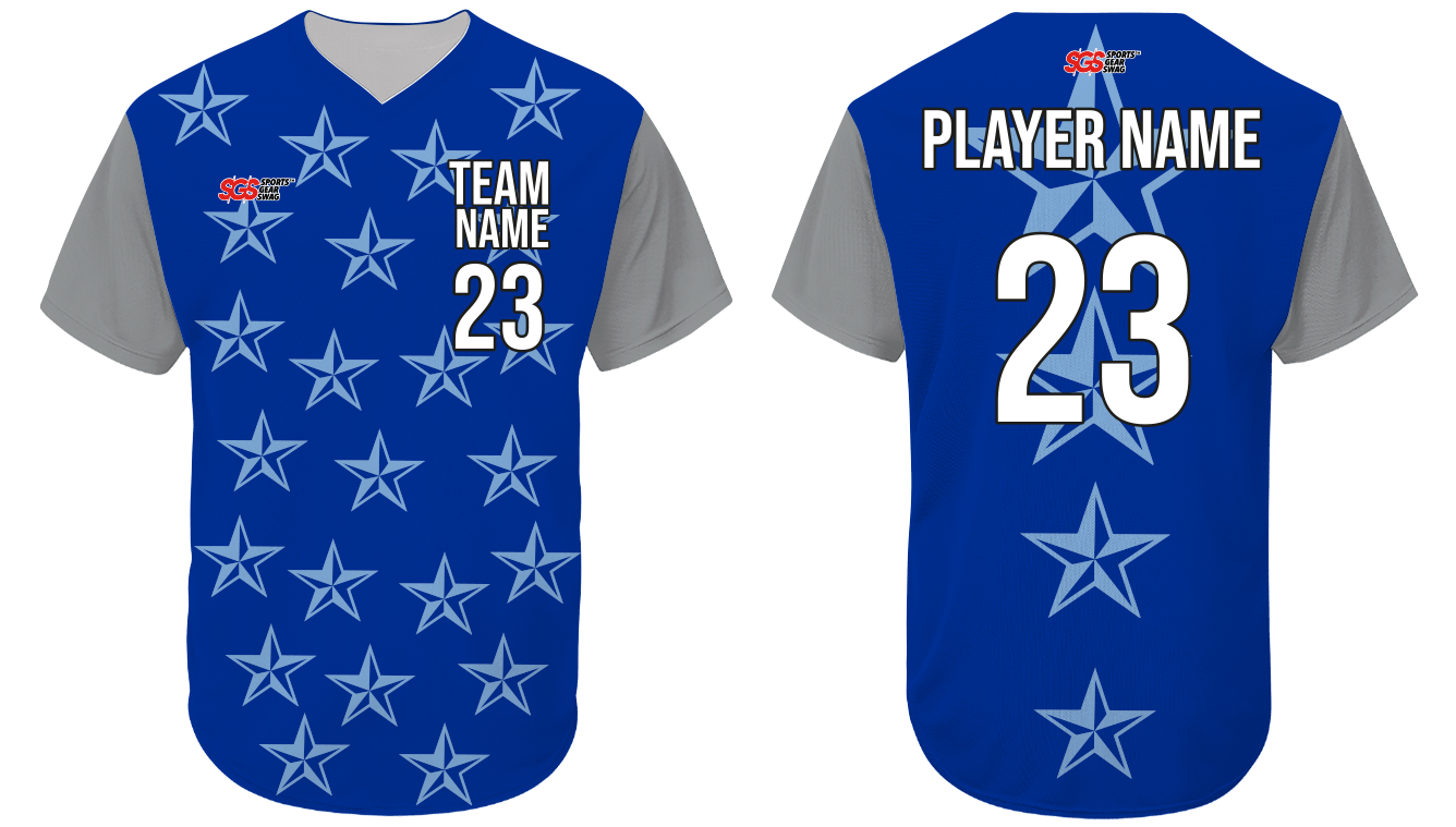 Custom front big star short sleeve adult youth unisex softball jersey - Jersey