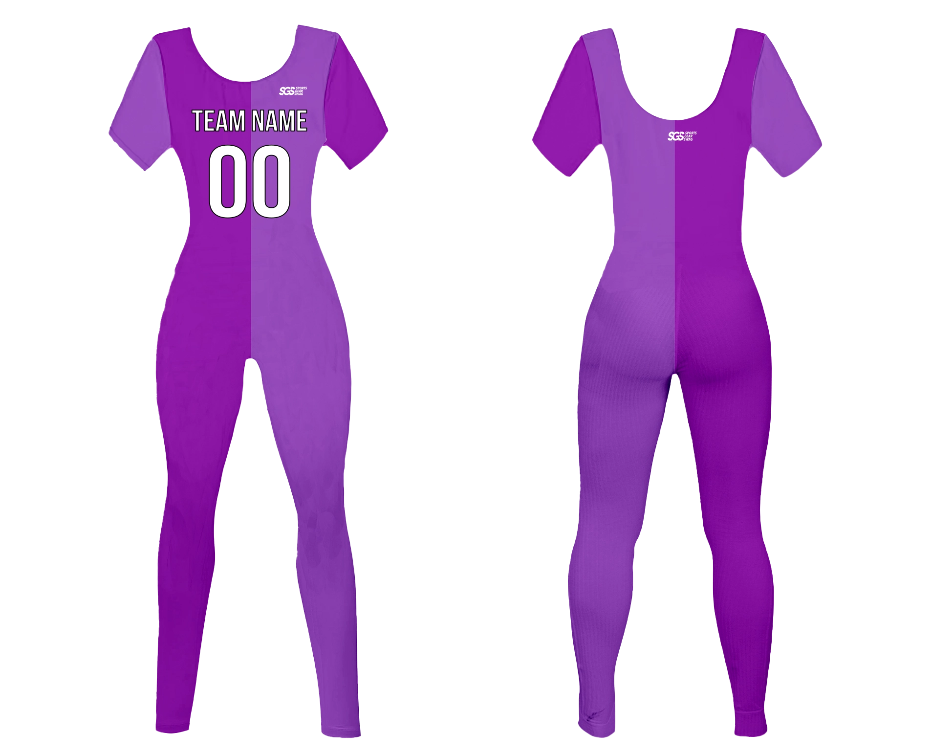 Custom women short sleeve dance bodysuit amethyst dream - Dance-bodysuits