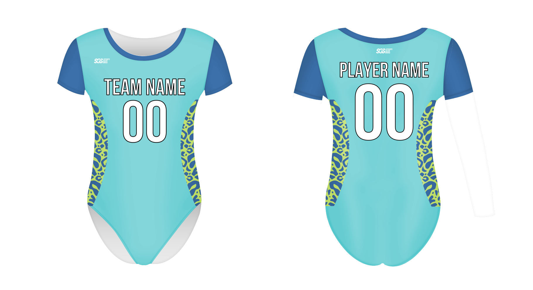 Custom women short sleeve one piece dance uniform light envy - Dance-jerseys