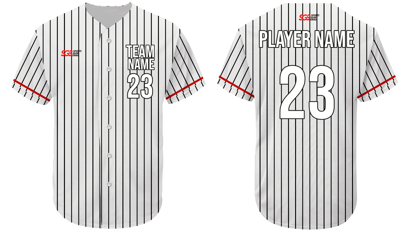 Custom husky stripe adult youth unisex full buttons baseball jersey - Jersey