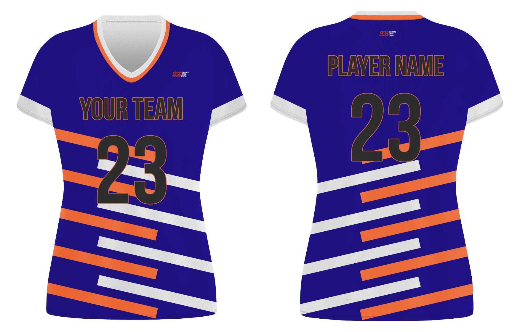 Custom diagonal stripes adult youth volleyball jersey - Jersey