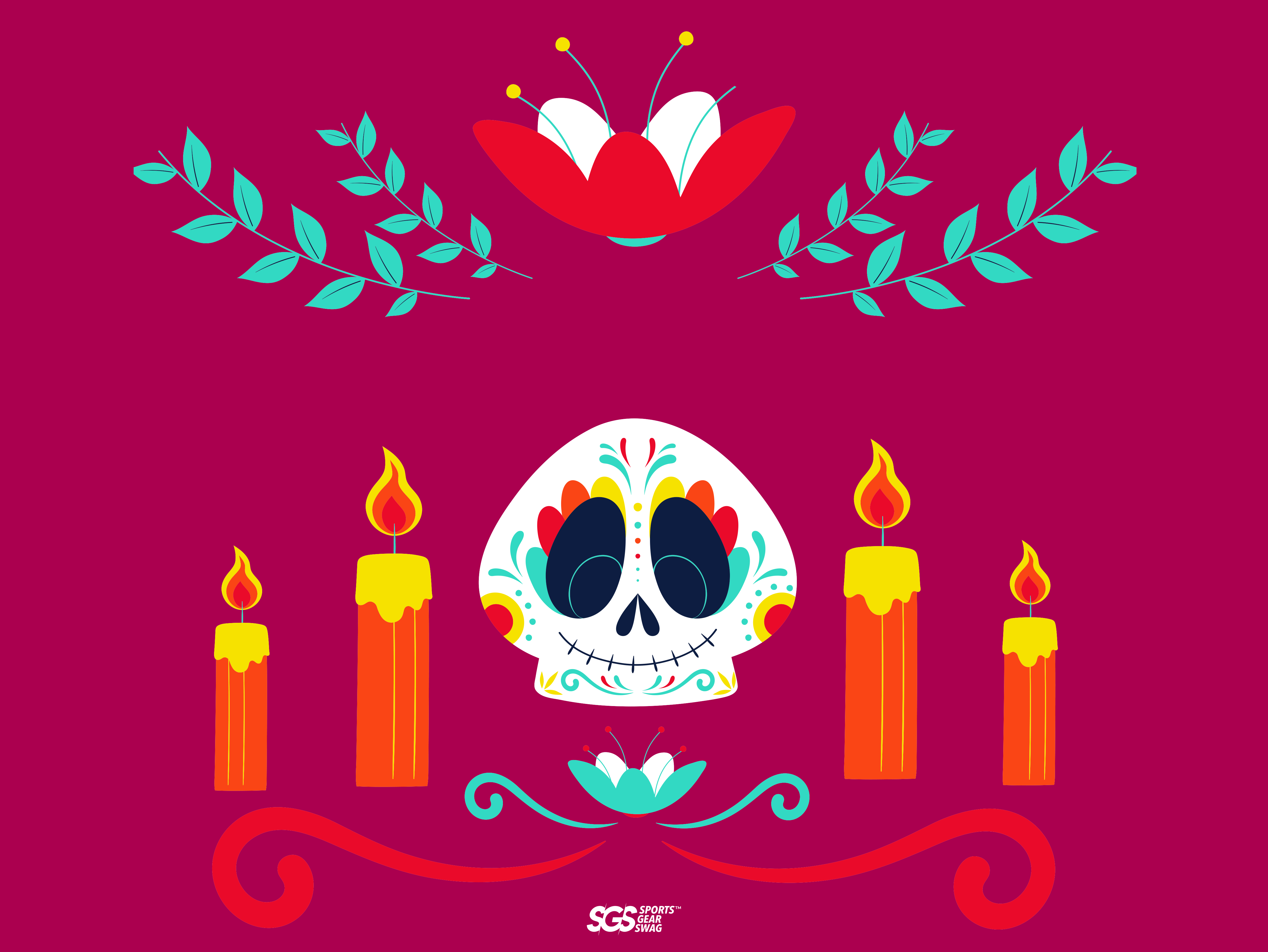 Custom fabric banner holiday calavera - Fabric-banners