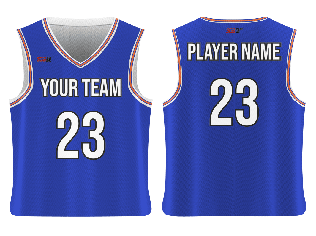 Custom coral blue adult youth unisex basketball jersey - reversible uniform - Jersey
