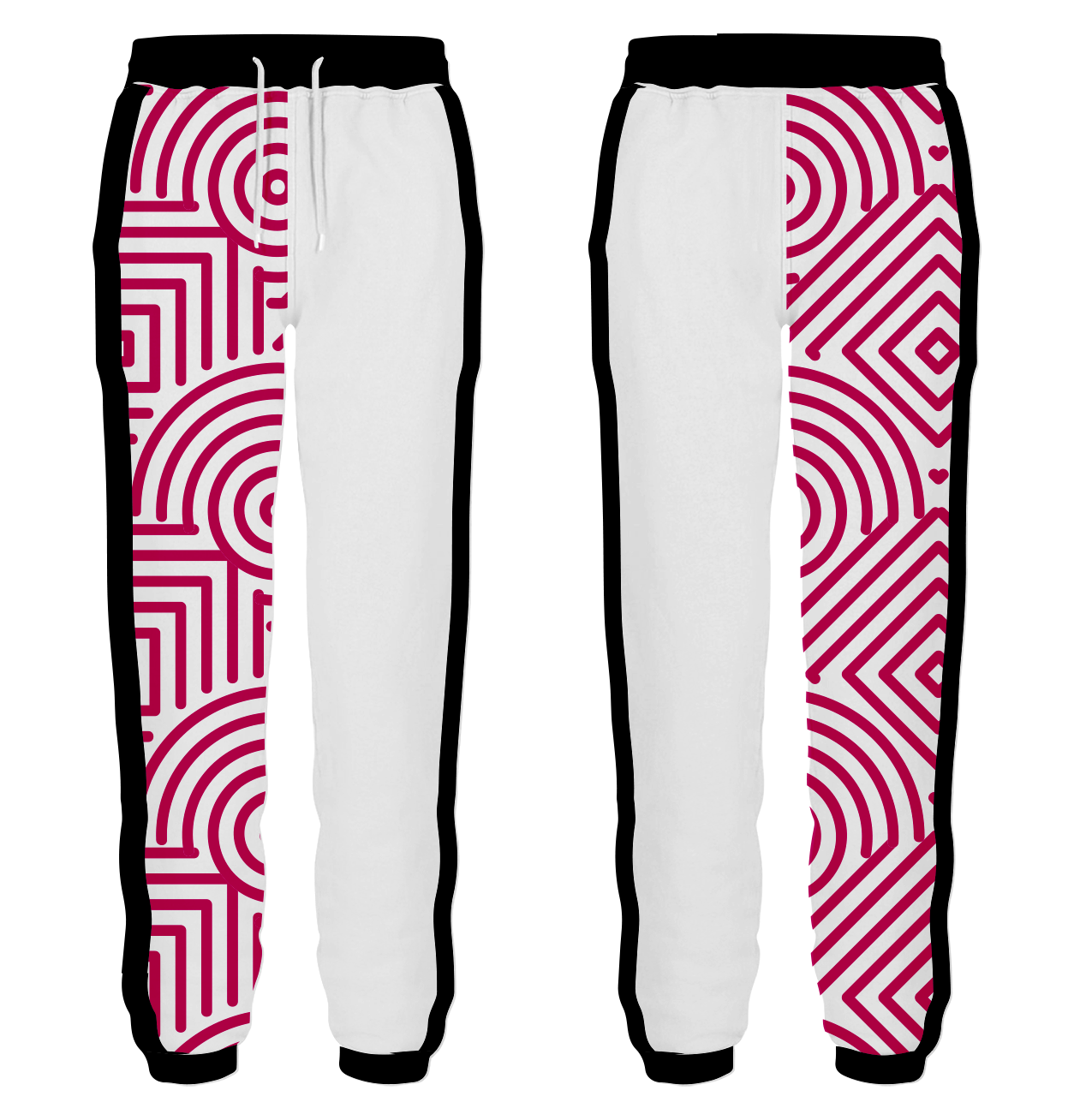 Custom one side shapes adult youth unisex sweatpants - Sweatpant