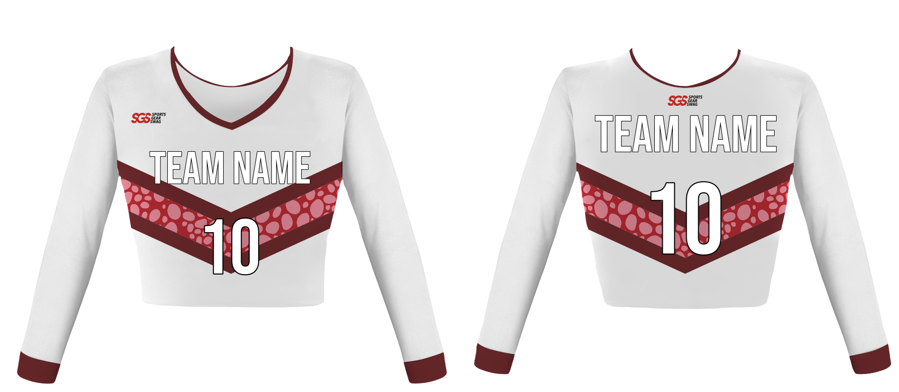 Custom youth adult unisex cheerleading long sleeve crop top jersey - Jersey