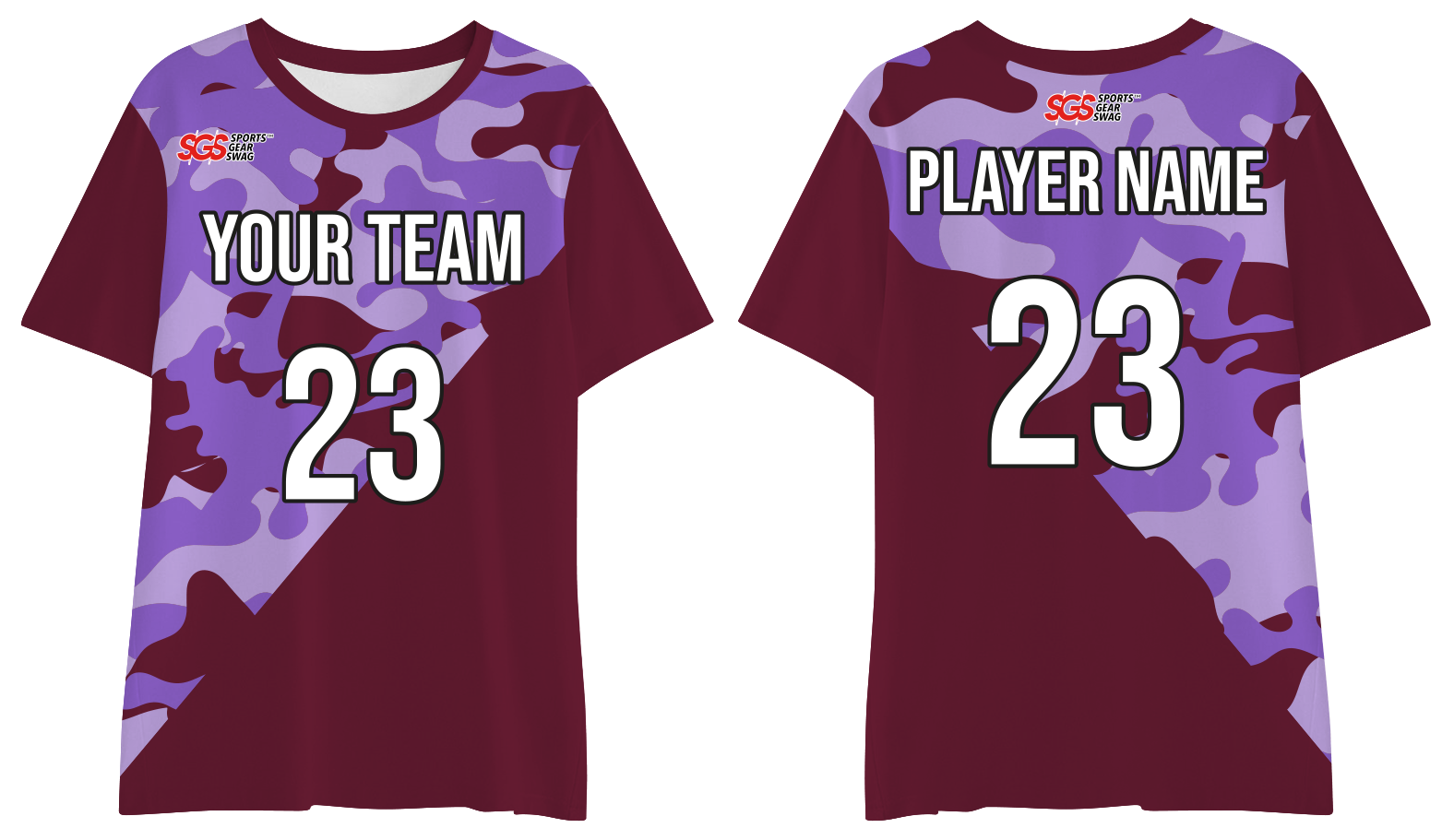 Custom flag football shirt adult youth unisex amethyst camo - Jersey