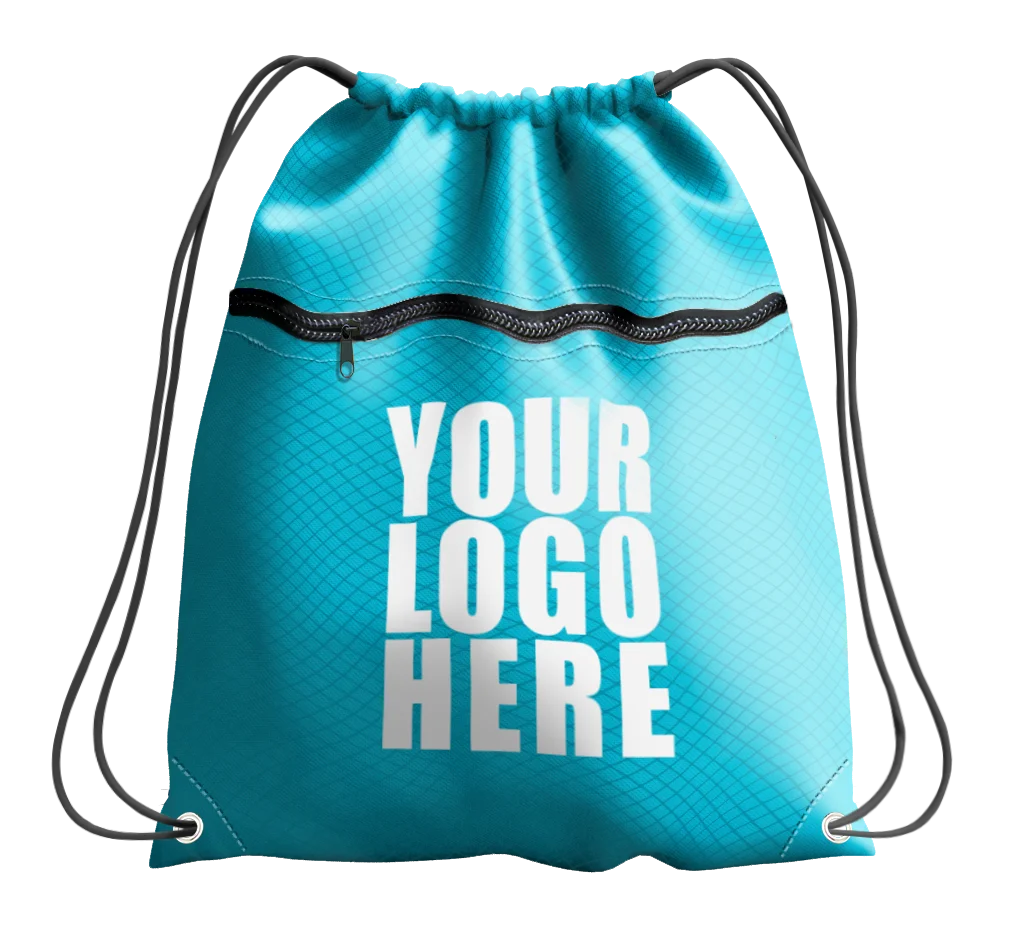 Drawstring bag with zipper seafoam - Drawstring-bag