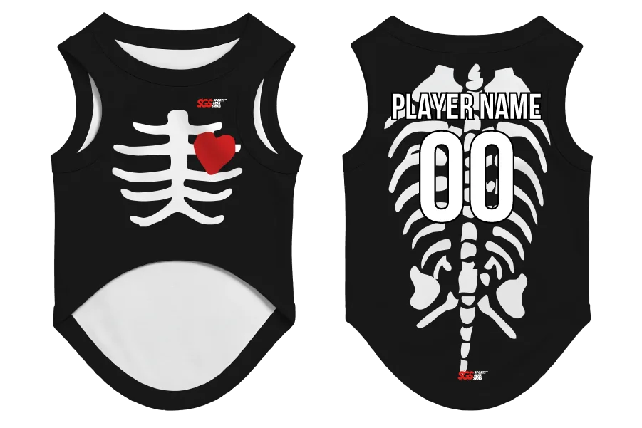 Custom pet holiday  basketball jersey skeleton bones - Pets-basketball-jersey