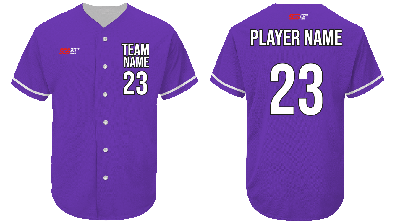 Custom Stylish Purple Adult Youth Unisex Full Buttons Baseball Jersey - JERSEY