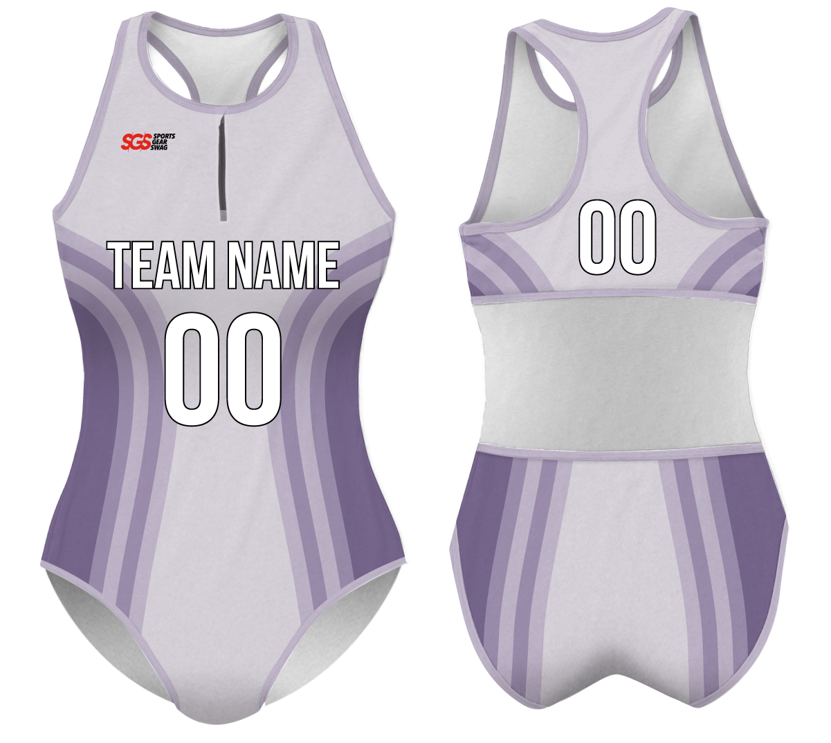 Custom water women speed suit soft lilac lines - Women-water-speed-suits