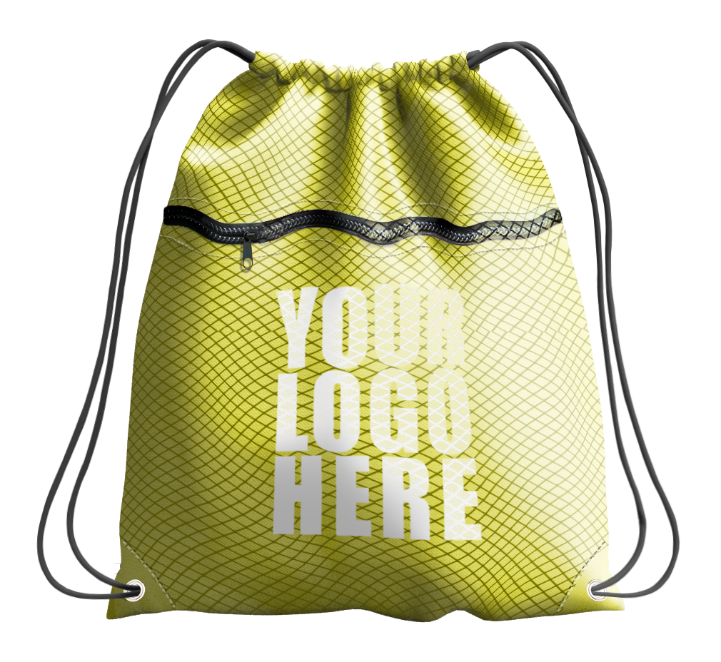 Yellow drawstring bag with zipper - Drawstring-bag