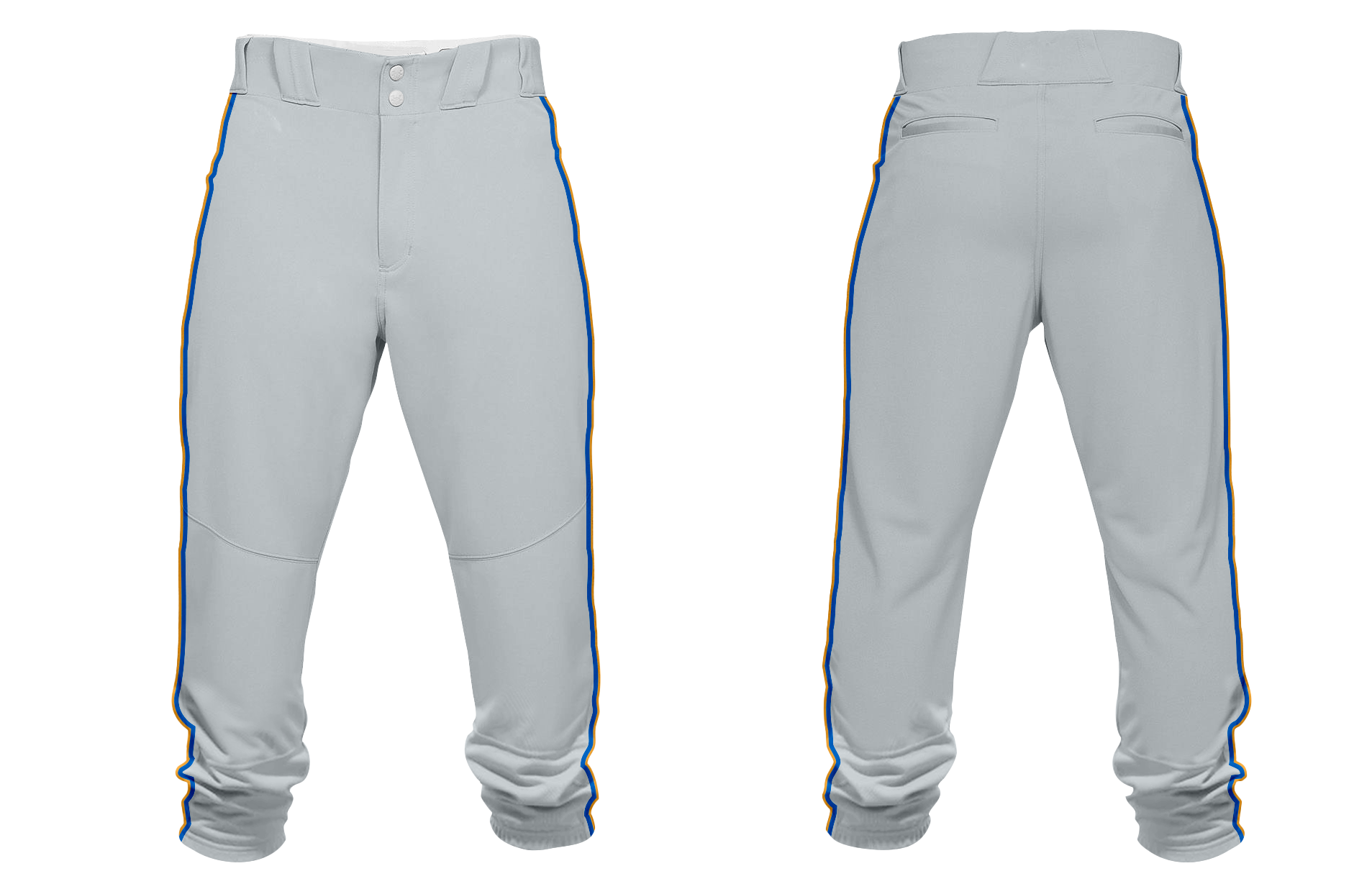 Custom light blue streak adult youth unisex knee length baseball pants - Baseball-pants