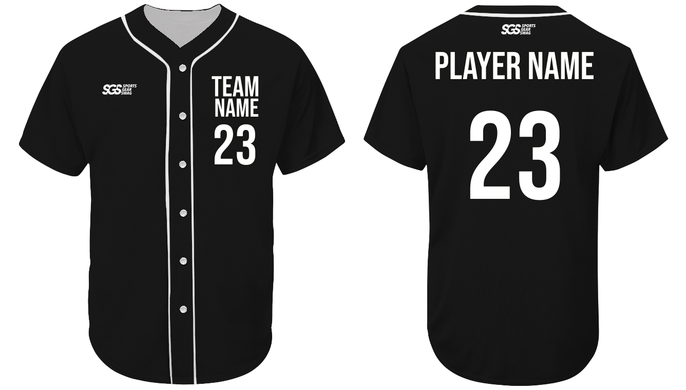 Custom ebony adult youth unisex full buttons softball jersey - Jersey