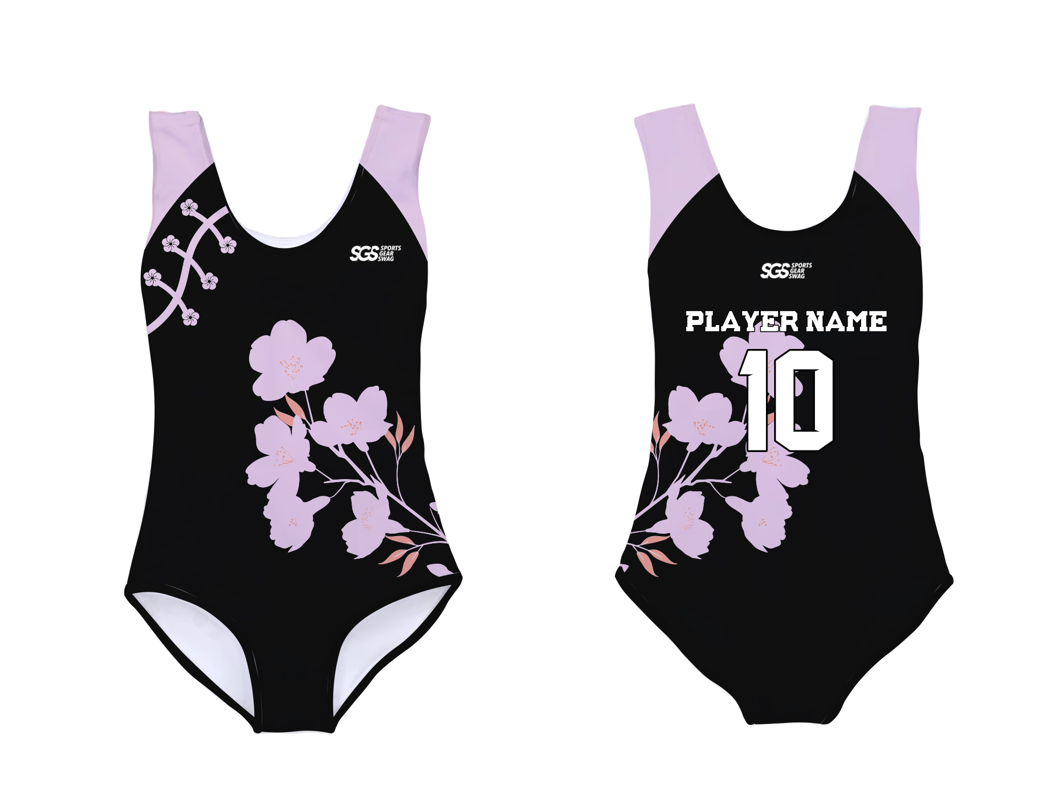 Custom sleeveless gymnastic uniform adult youth floral blossoms - Gymnastics-uniforms