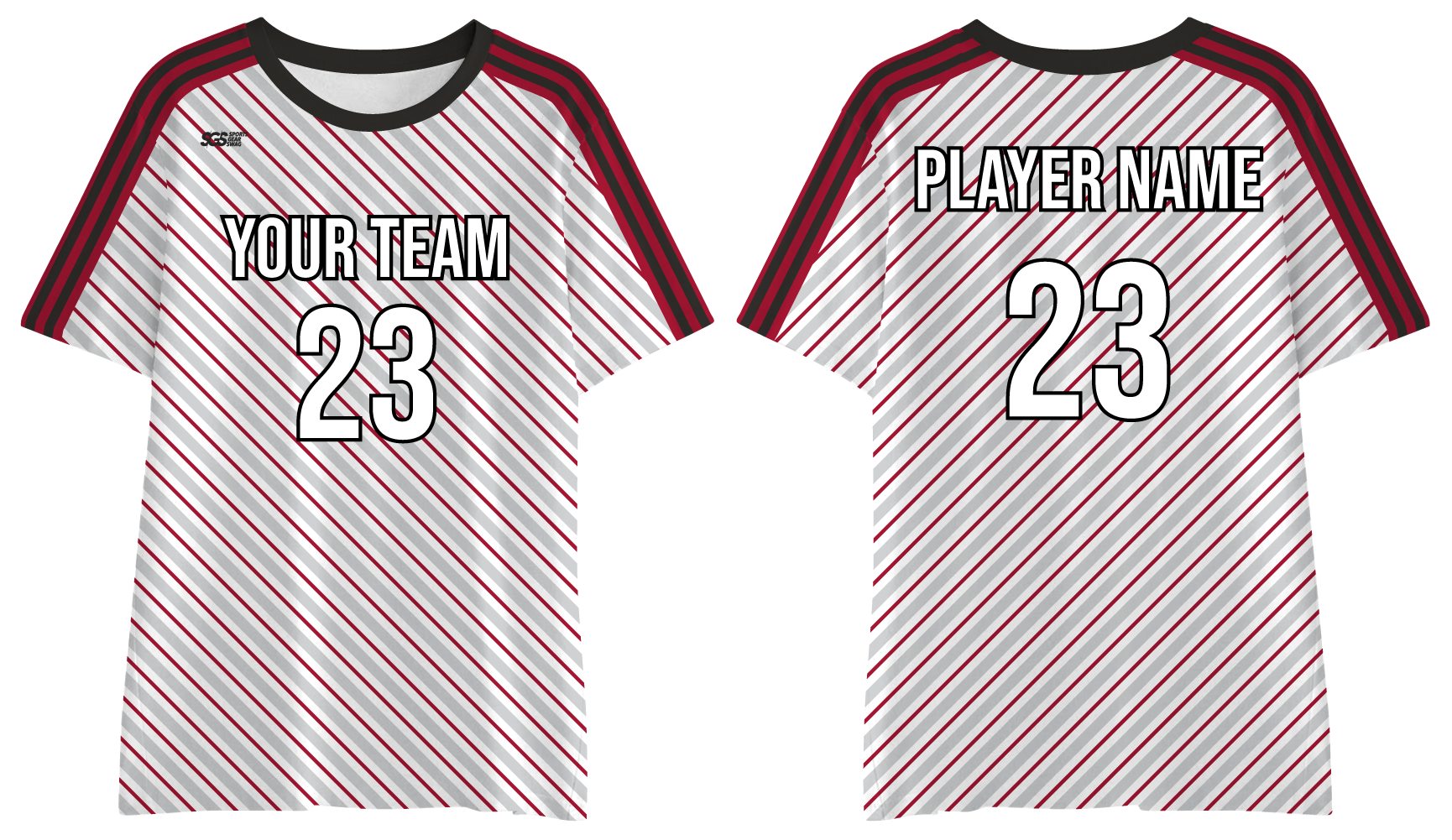 Custom padel shirt adult youth unisex red ripple stripes - Jersey