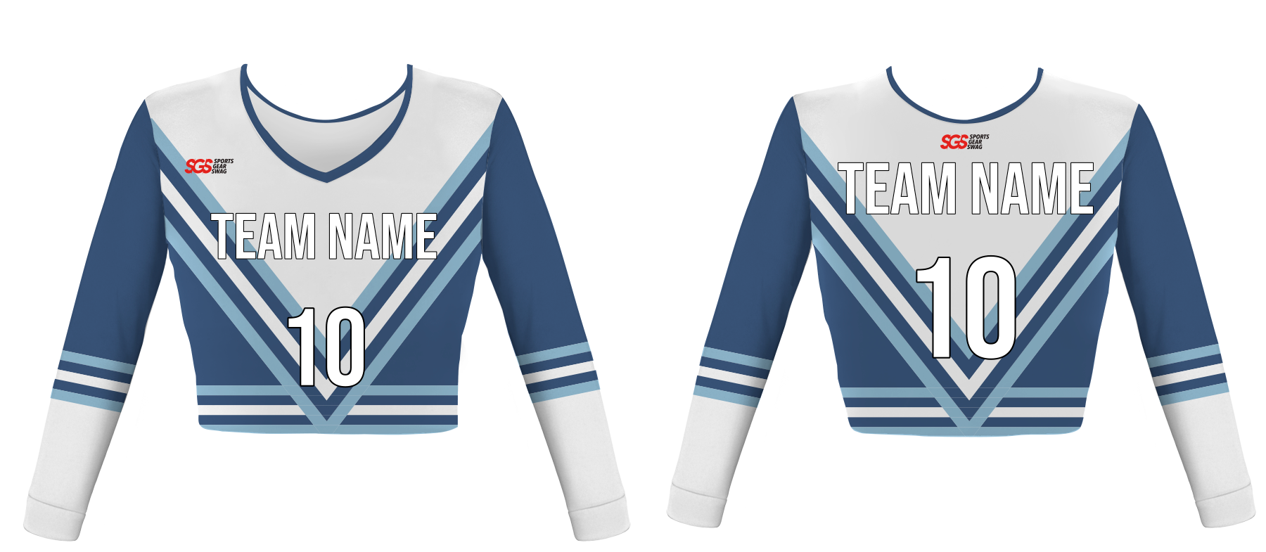 Custom victory lines youth adult unisex cheerleading long sleeve crop top jersey - Jersey