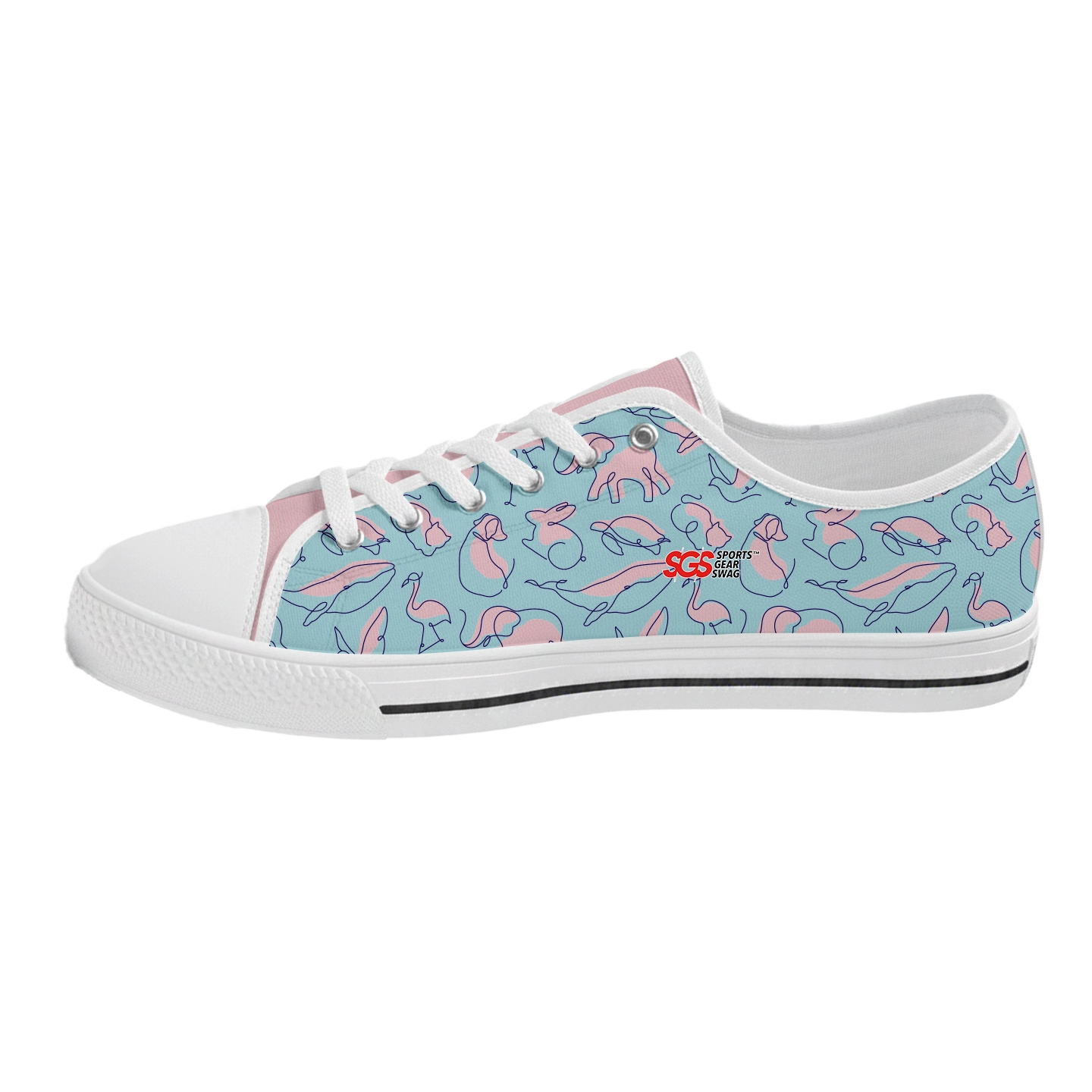 Custom low top canvas shoes white daily - Low-top-shoes
