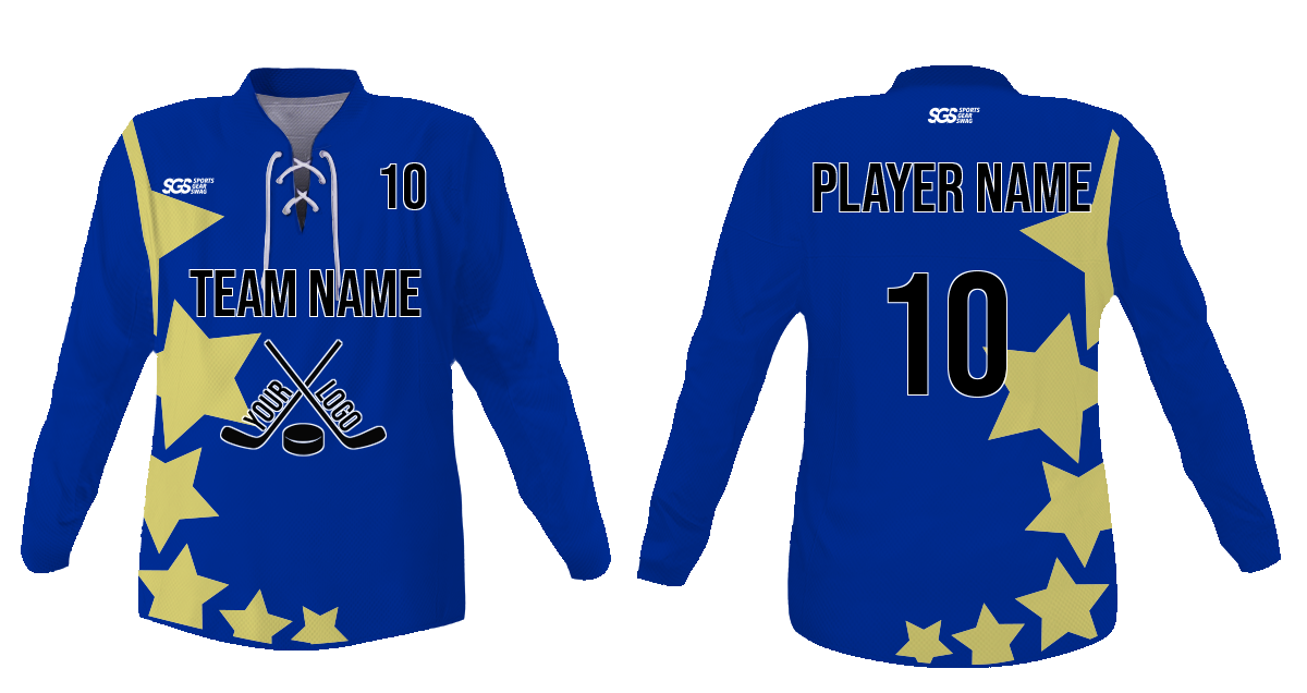 Custom side stars youth unisex hockey jersey laces - Jersey