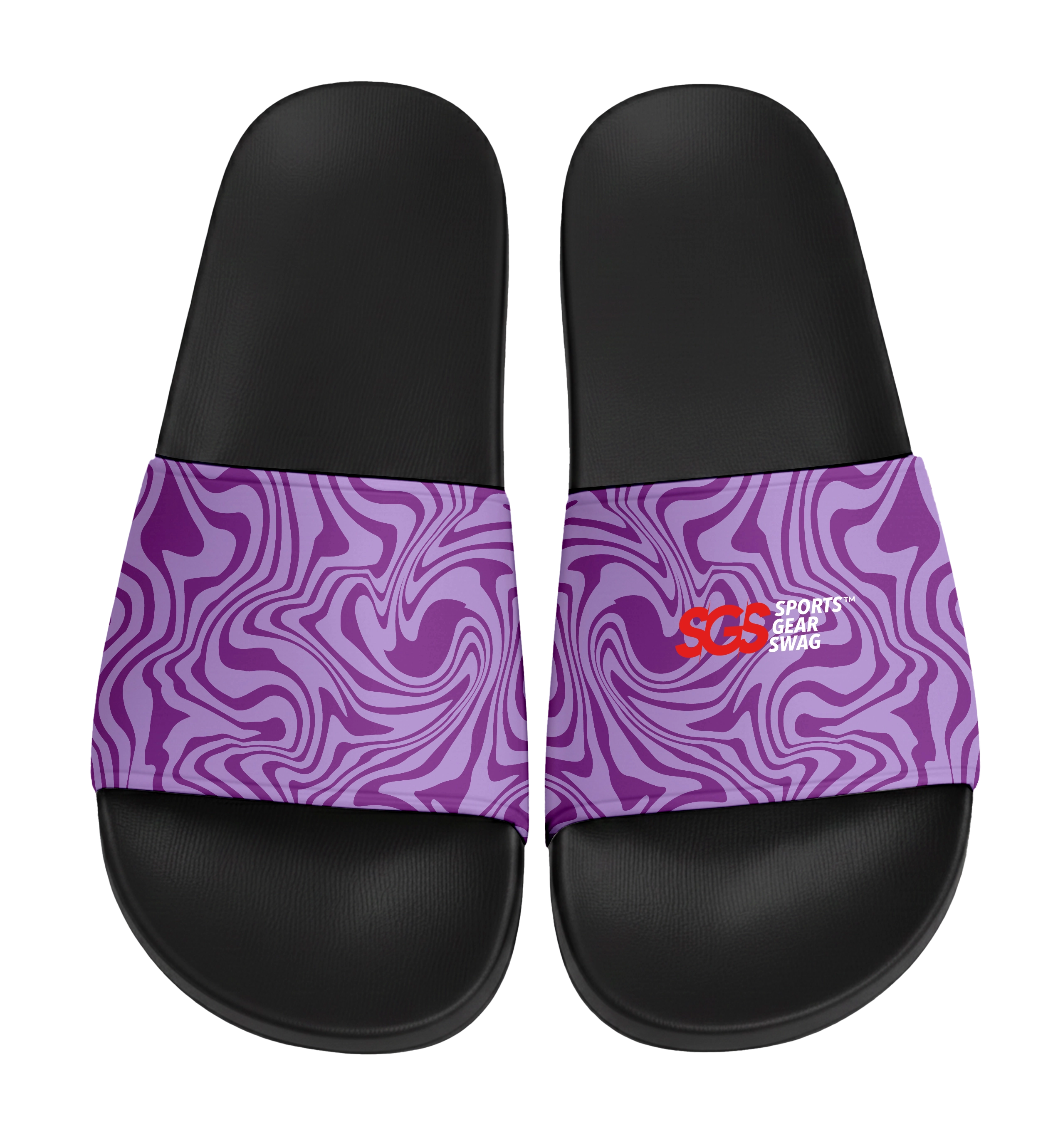 Custom slides black unisex marbled - Slides