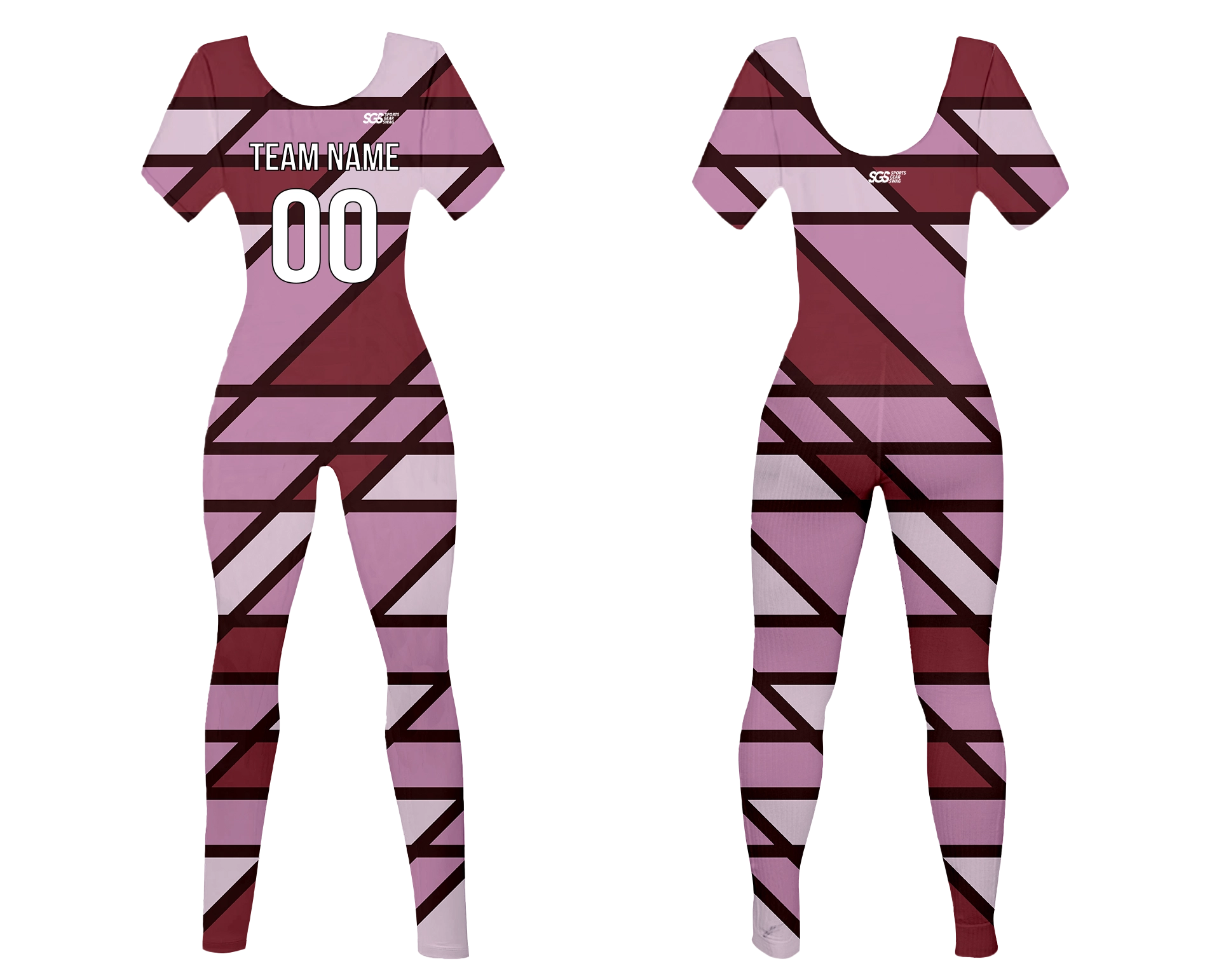 Custom women short sleeve dance bodysuit rectangle flow - Dance-bodysuits