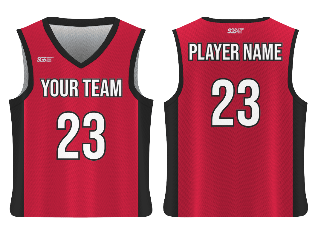 Custom red classic collection adult youth unisex basketball jersey - reversible uniform - Jersey