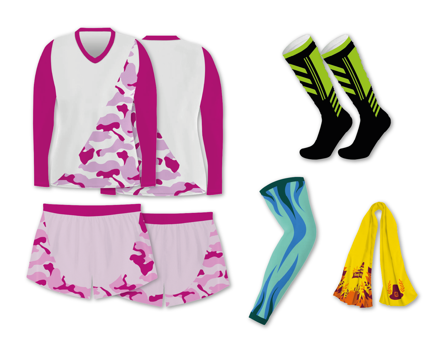 Custom light pink camo adult youth volleyball long sleeve jersey - Jersey