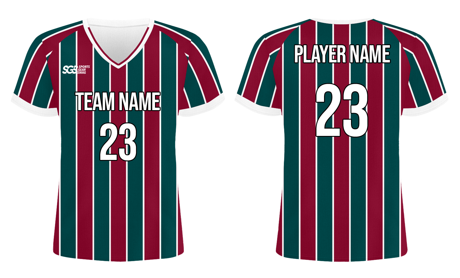 Custom green and red stripe adult youth unisex soccer jerseys - Jersey