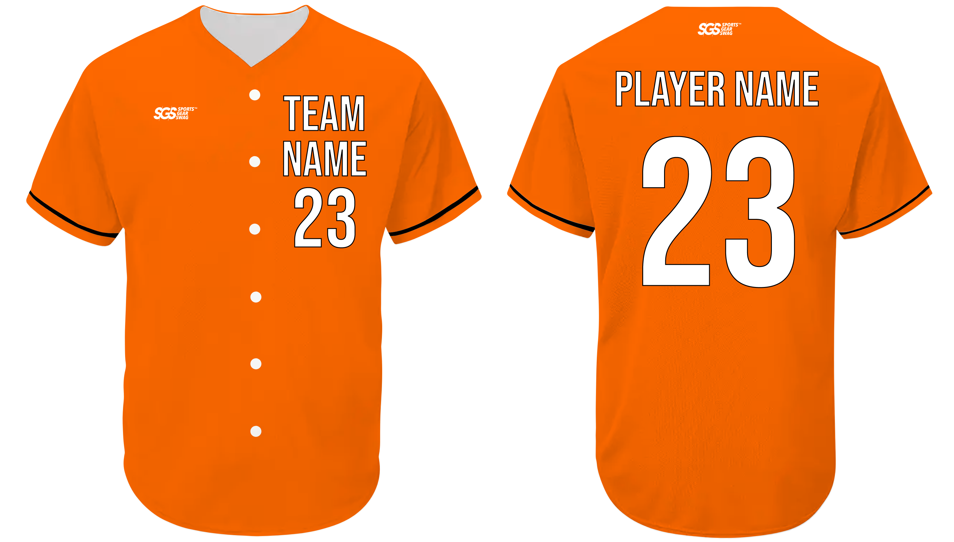 Custom tangerine adult youth unisex full buttons softball jersey - Jersey