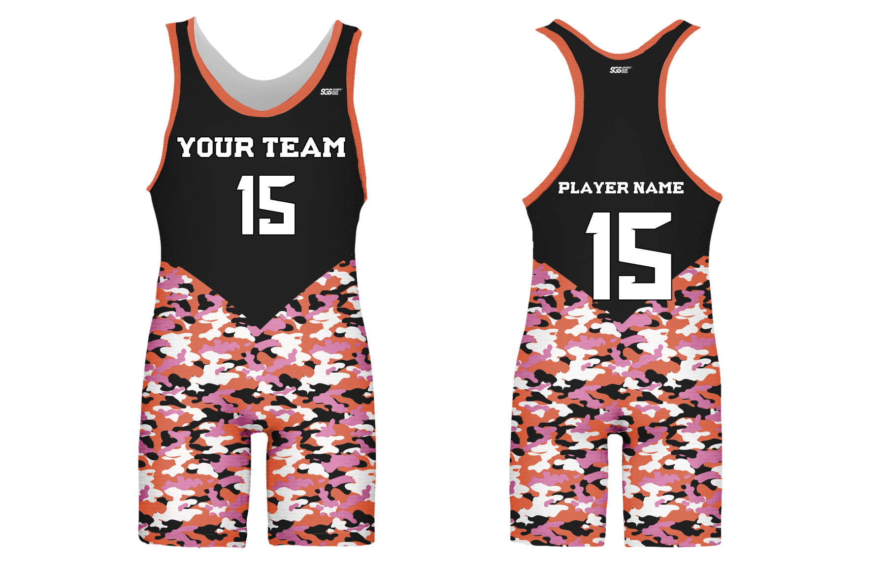 Custom adult youth unisex powerlifting suits tiger burst camo - Powerlifting-singlets
