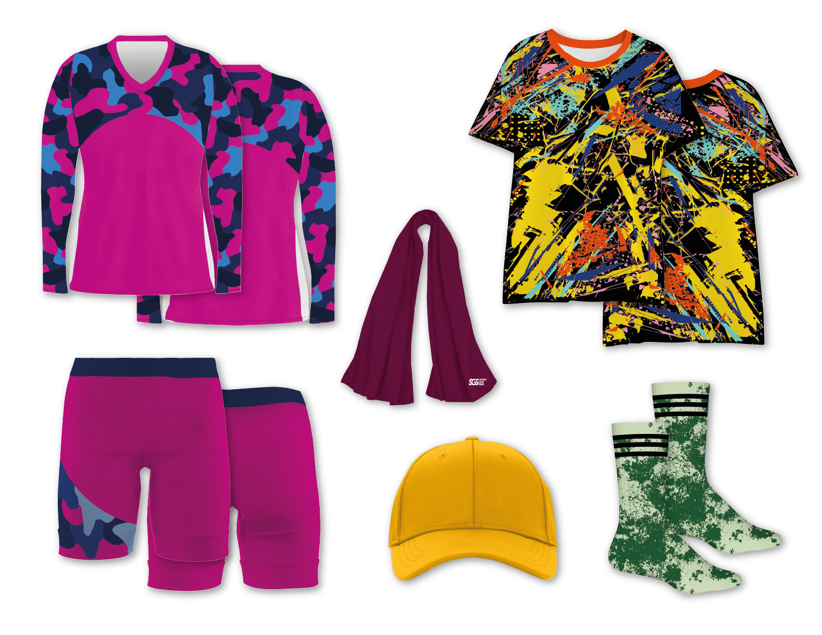 Custom puzzle camo adult youth volleyball long sleeve jersey - Jersey