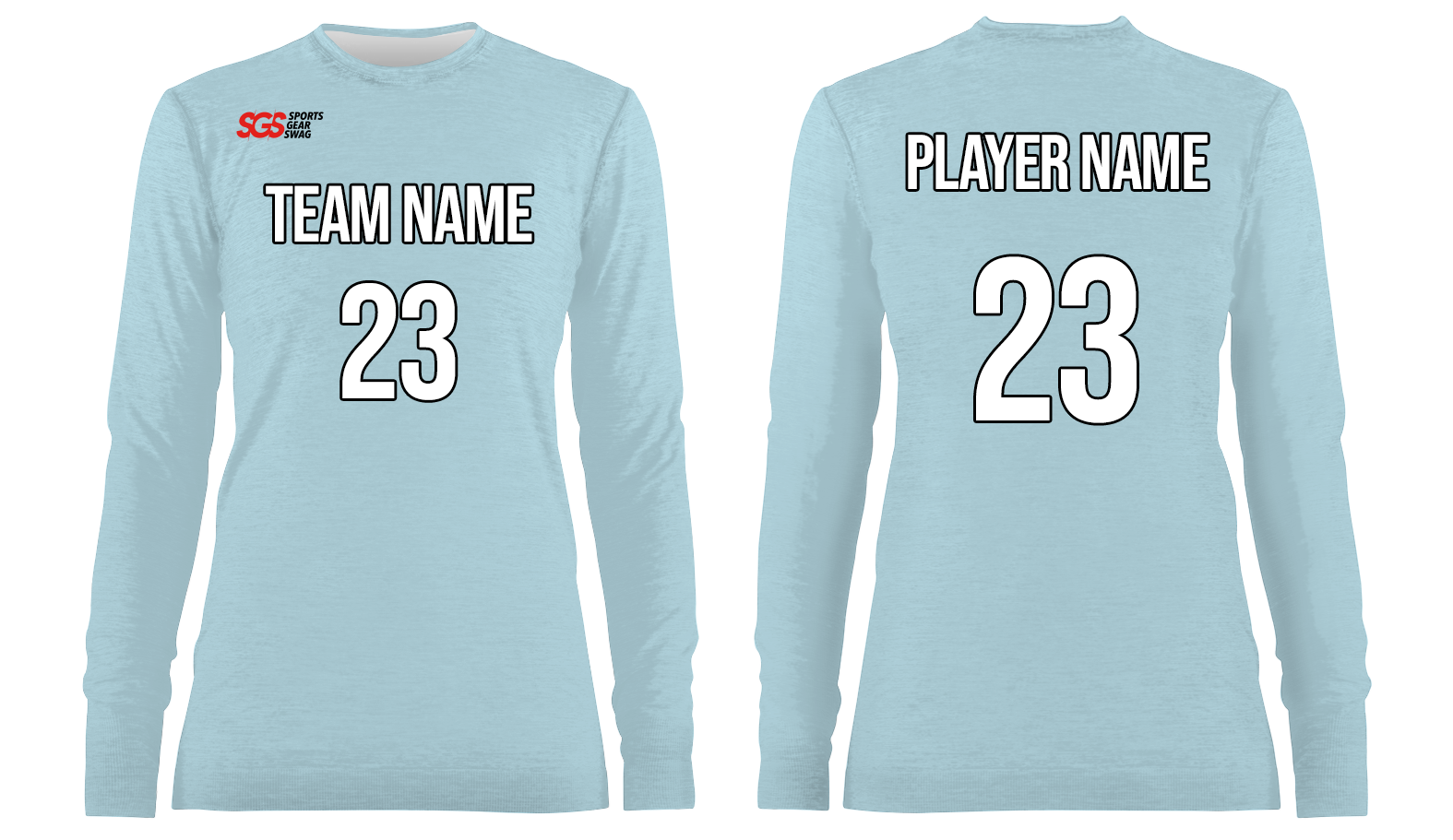 Custom light blue adult youth unisex long sleeve soccer jersey - Jersey