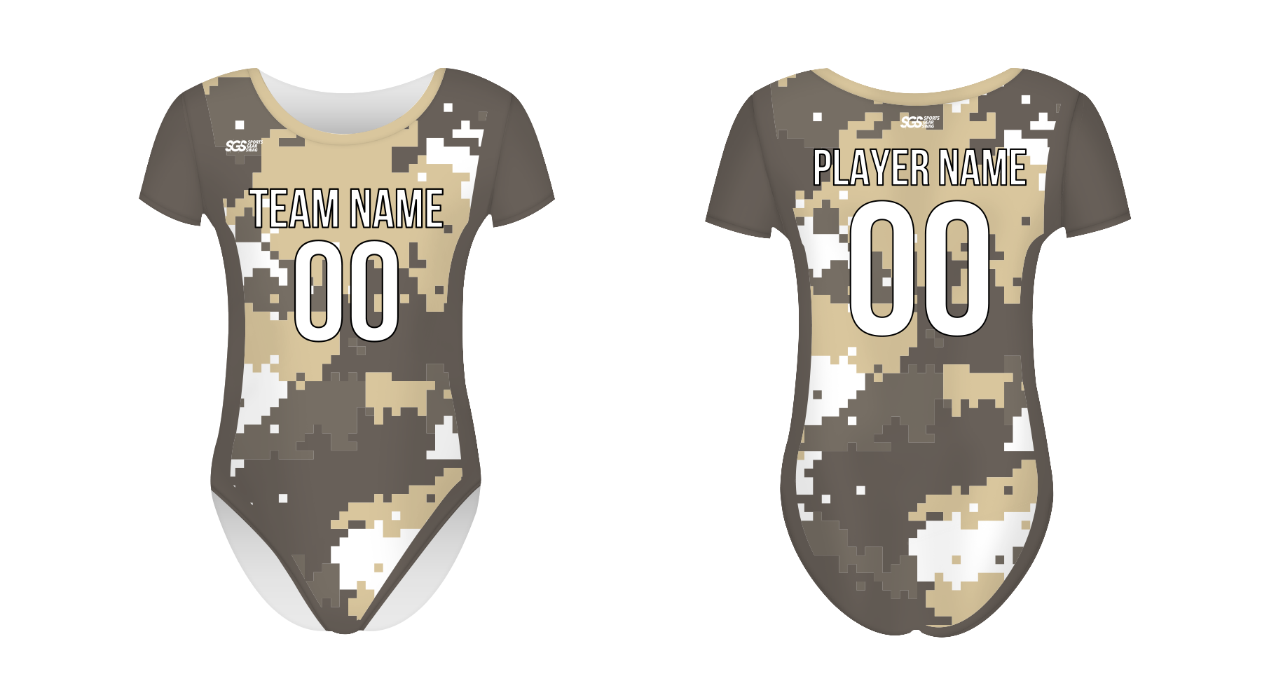 Custom women short sleeve one piece dance uniform storm camo - Dance-jerseys