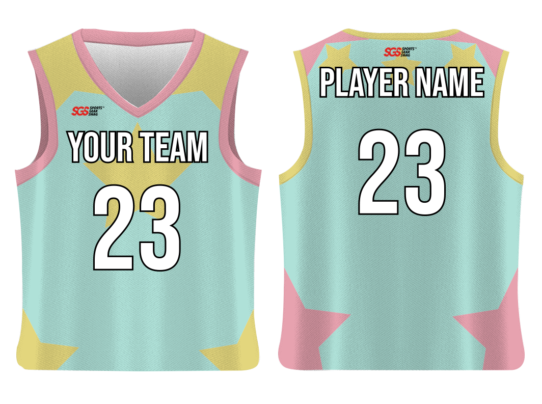 Custom big front star adult youth unisex basketball jersey - reversible uniform - Jersey