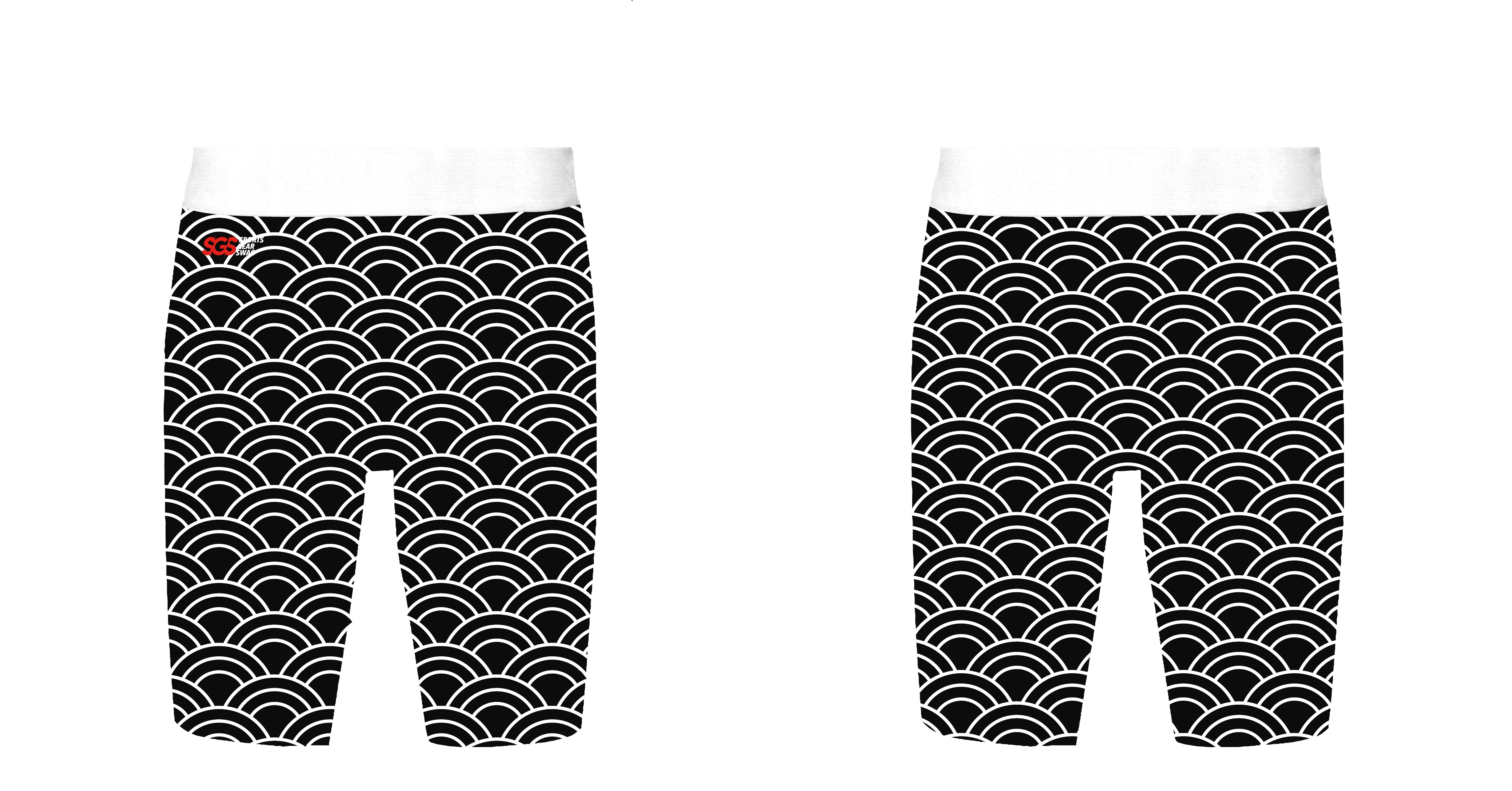 Custom cycling shorts adult youth unisex abstract waves - Short