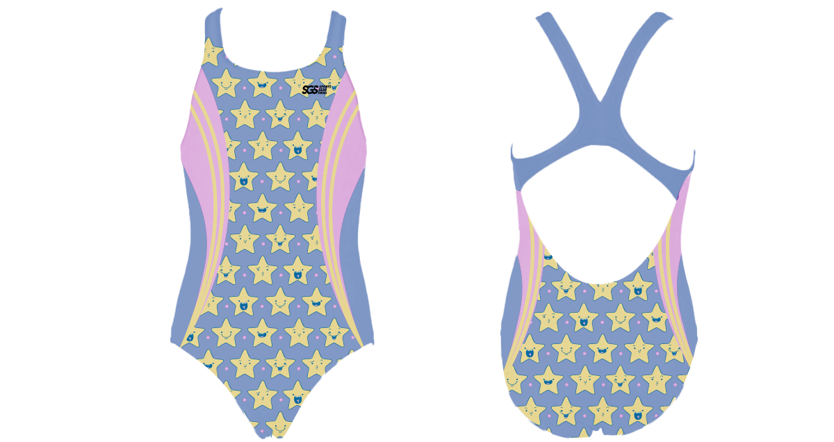 Custom youth standard bathing suit smiling star - Swimming-bathing-suits
