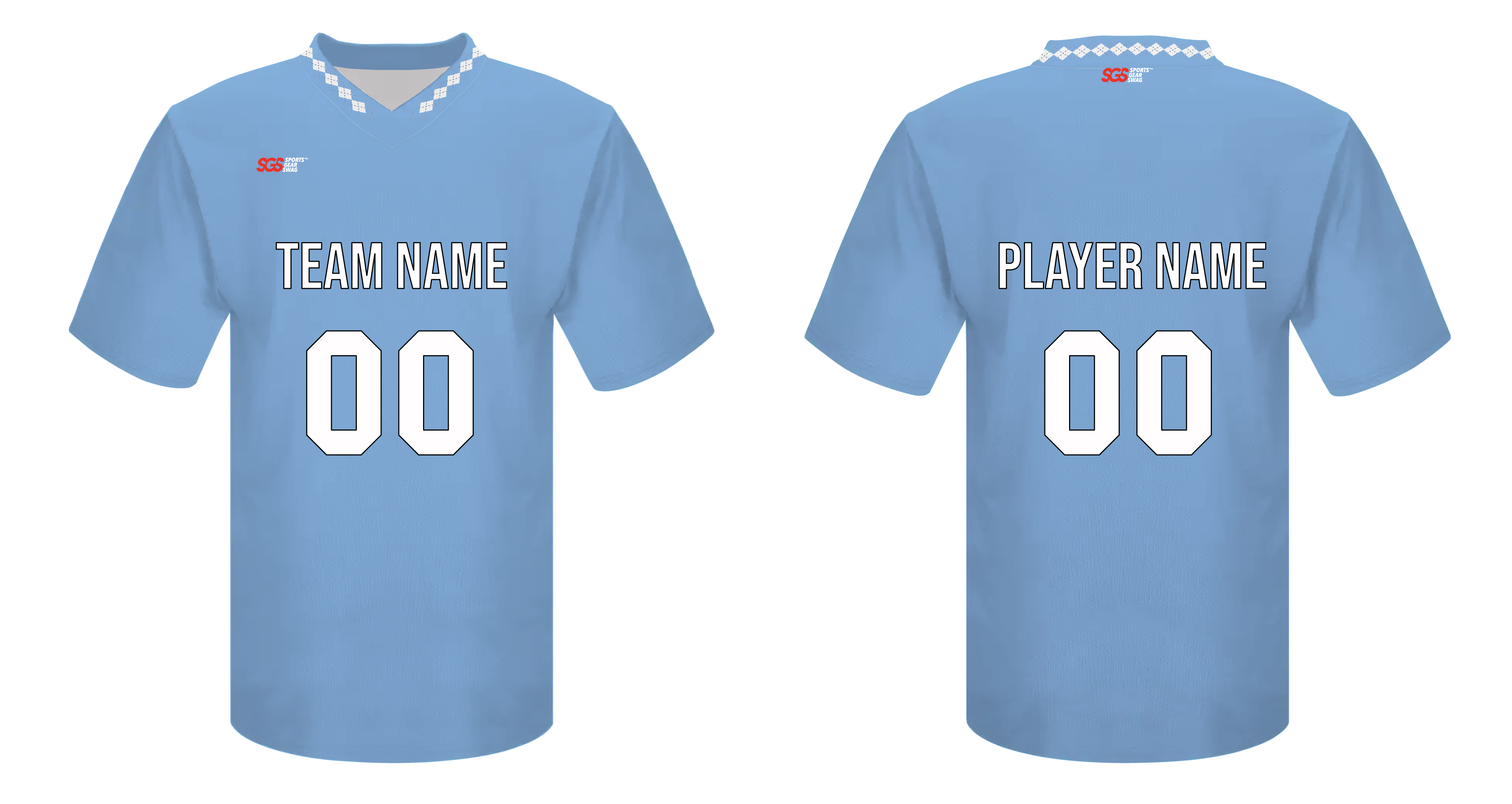 Custom football jersey adult youth unisex argyle neckline - Jersey
