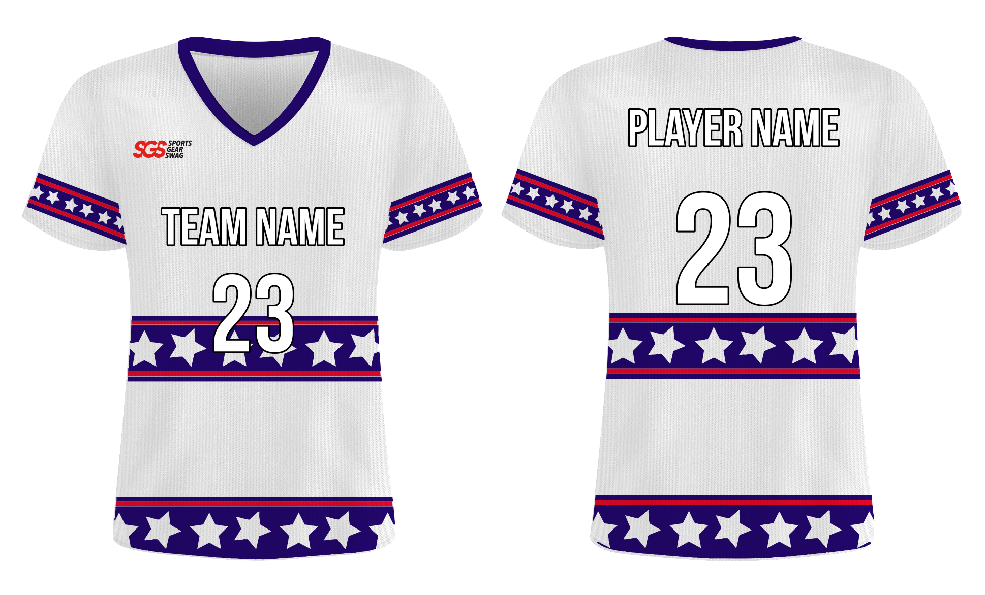 Custom bottom strip stars adult youth soccer jersey - Jersey