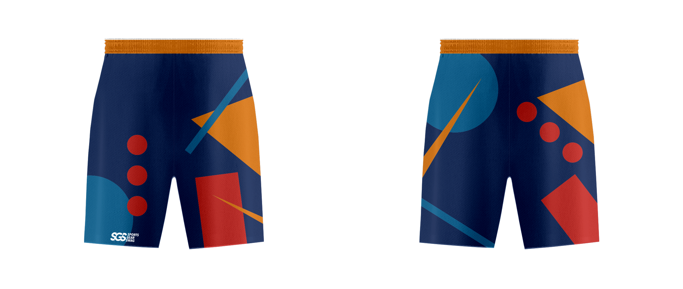 Custom assorted shapes abstract adult youth unisex cheerleading shorts - Cheerleading-shorts