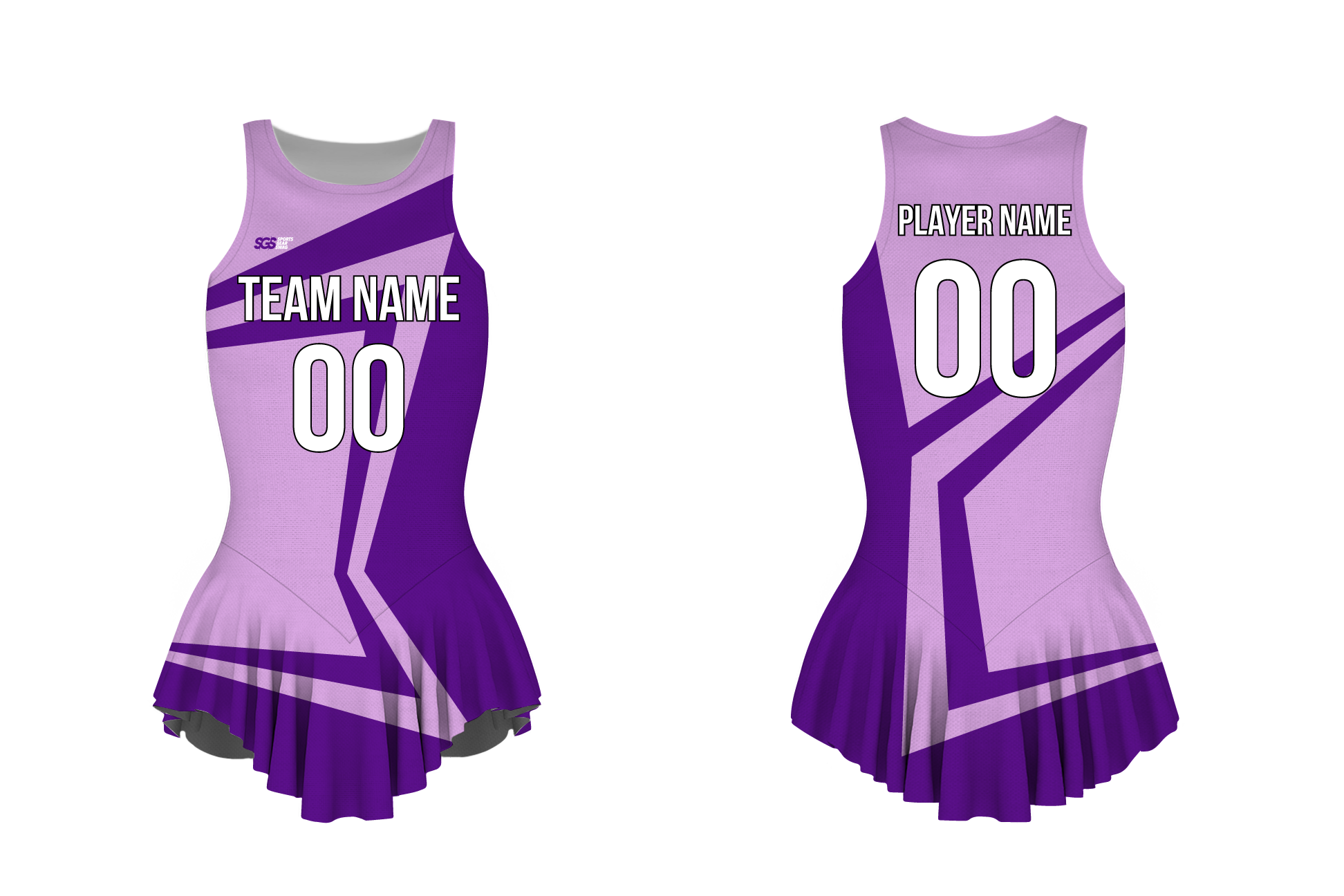 Custom figure skating sleeveless one piece uniform twilight lilac adult youth pleated skirt - Figure-skating-one-piece-uniforms