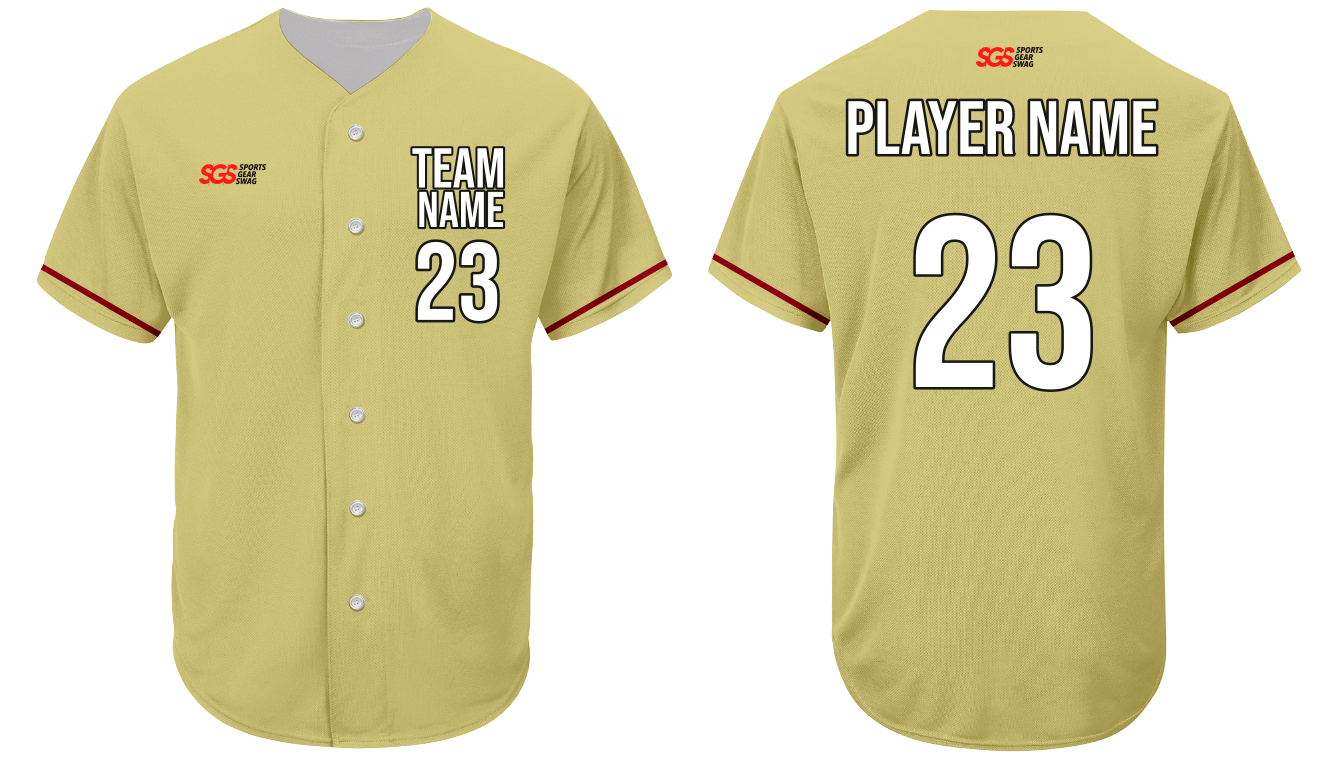 Custom golden beacon adult youth unisex full buttons softball jersey - Jersey
