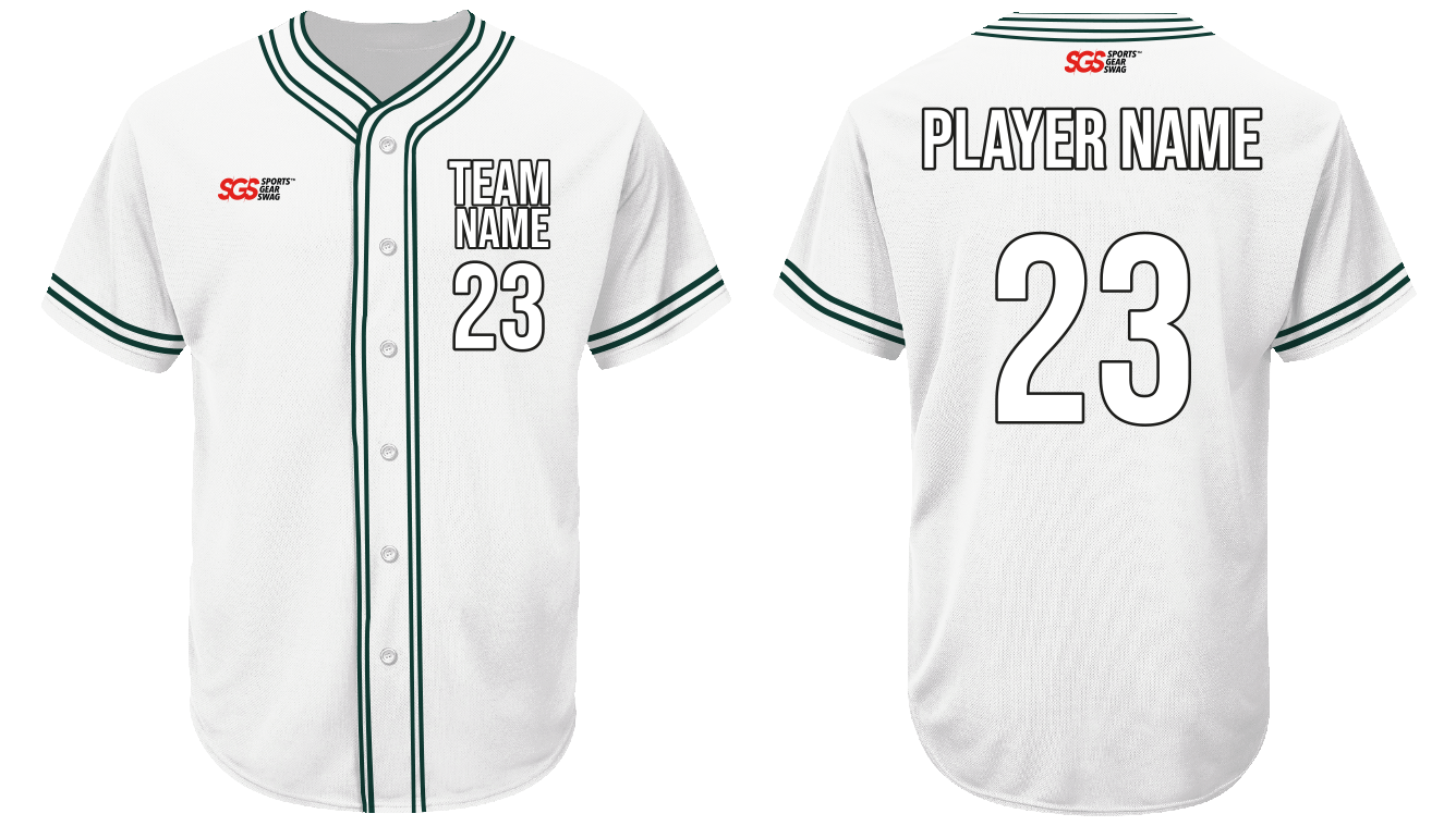 Custom frosted white adult youth unisex full buttons softball jersey - Jersey