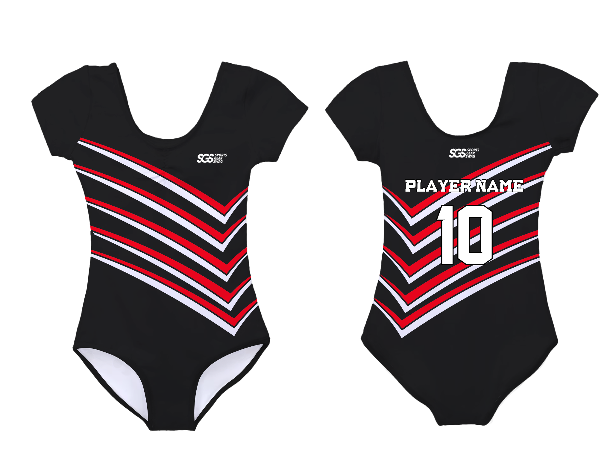 Custom short sleeve  gymnastic uniform adult youth striking red - Gymnastics-uniforms